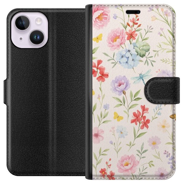 Apple iPhone 14 Plånboksfodral Blommor