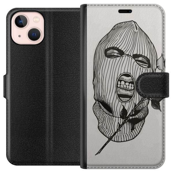 Apple iPhone 13 Tegnebogsetui Ski Maske Ros Streetwear Design Grafisk Motiv Spænding Urban Stil Gadekunst Maskerade Symbol