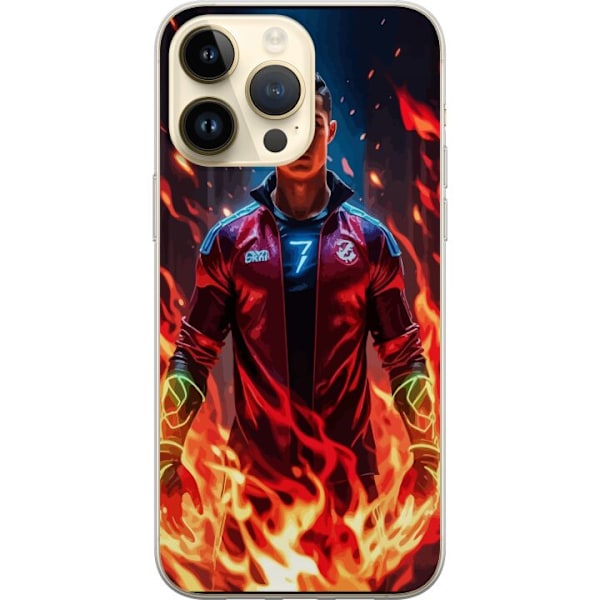 Apple iPhone 14 Pro Max Läpinäkyvä kuori Ronaldo Inferno -
