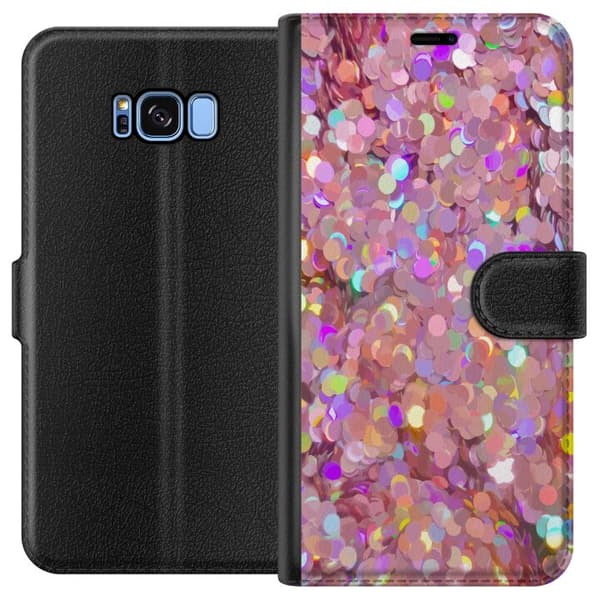 Kompatibelt Lommeboketui til Samsung Galaxy S8 Rosa Glitter