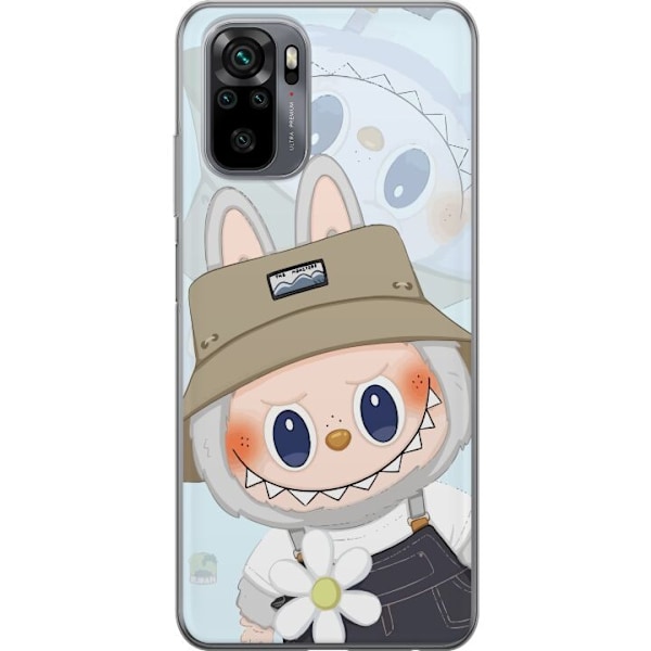Xiaomi Redmi Note 10S Läpinäkyvä kuori Labubu hattuineen - Pop Mart -hahmo Mr. Butcher retrotyylillä ja luonteella