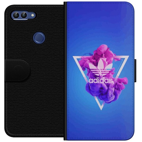 Huawei P smart Tegnebogsetui Adidas-inspireret blåt design -