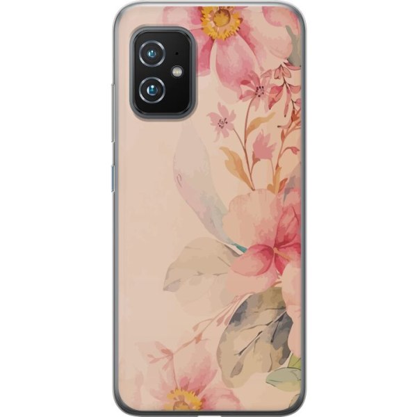 Asus Zenfone 8 Genomskinligt Skal Färgglada Blommor