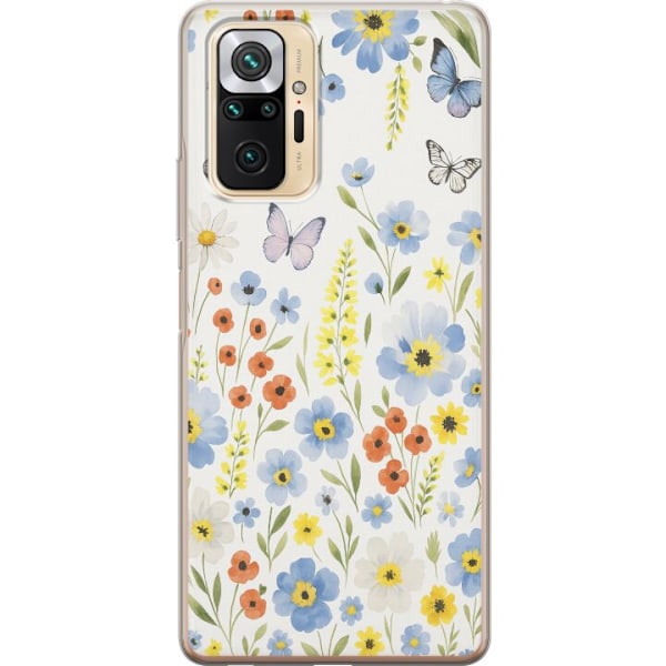 Xiaomi Redmi Note 10 Pro Gennemsigtig cover Sommerblomster