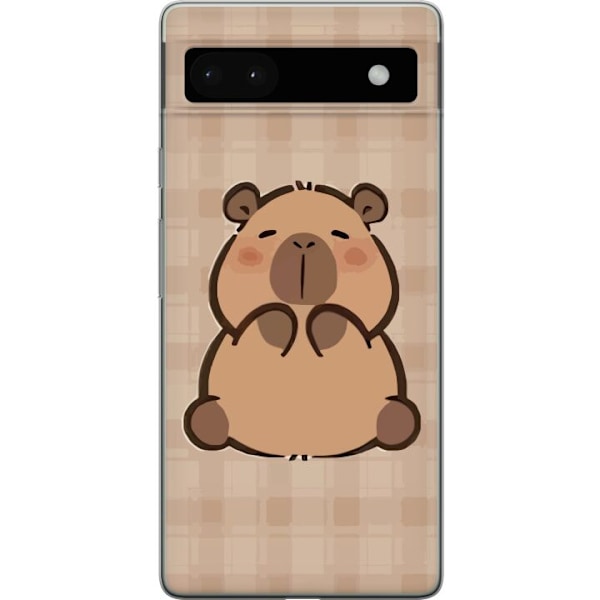 Google Pixel 6a Läpinäkyvä kuori Mobilskal kawaii capybara flera figurer japansk stil