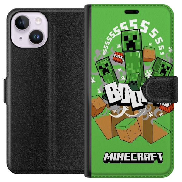 Apple iPhone 15 Tegnebogsetui Minecraft Boom