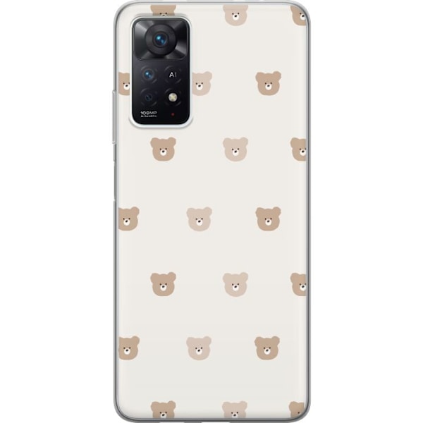 Xiaomi Redmi Note 11 Pro 5G Genomskinligt Skal Teddy Background – gulliga nallar mot mjuk bakgrund