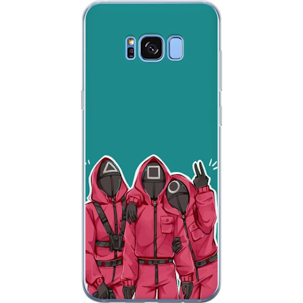 Samsung Galaxy S8 Genomskinligt Skal Squid Game Karaktärer Grafisk Design Seriefigurer Populär TV Motiv Asiatisk Stil Spännande Trend