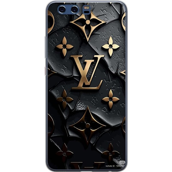 Huawei P10 Gennemsigtig cover Louis Vuitton Mørk Tilstand Design Sort Luksus Stil Mode Populær Grafisk Mønster Modeikon Luksusmærke