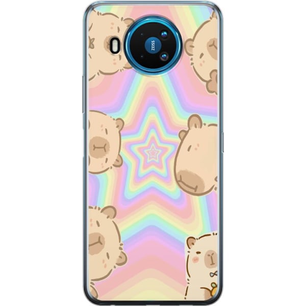 Nokia 8.3 5G Gjennomsiktig deksel Kawaii Capybara Galaxy Søt