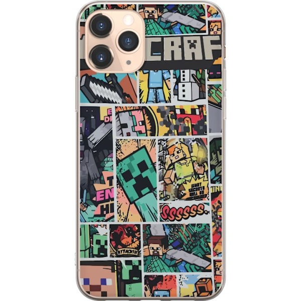 Apple iPhone 11 Pro Genomskinligt Skal Minecraft Art