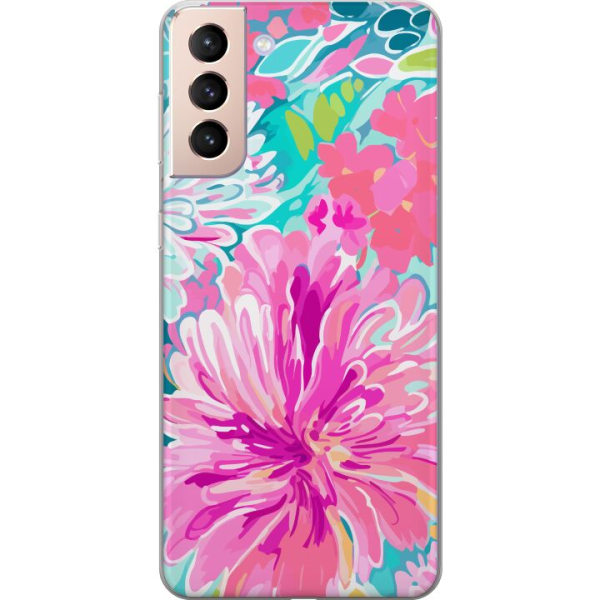 Samsung Galaxy S21 Gennemsigtig cover Blomsterrebs