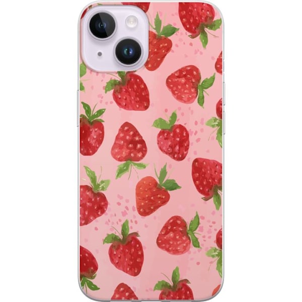 Apple iPhone 15 Plus Gennemsigtig cover Jordbærdrømme - Retr