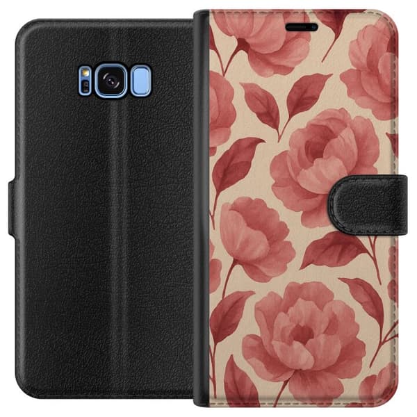 Kompatibel Tegnebogsetui til Samsung Galaxy S8 Roseblomst