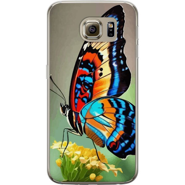 Samsung Galaxy S6 Gennemsigtig cover Sommerfugl Natur Sommer Motiv Vinger Farverig Design Populær Dekoration Grafisk Eksotisk Tema
