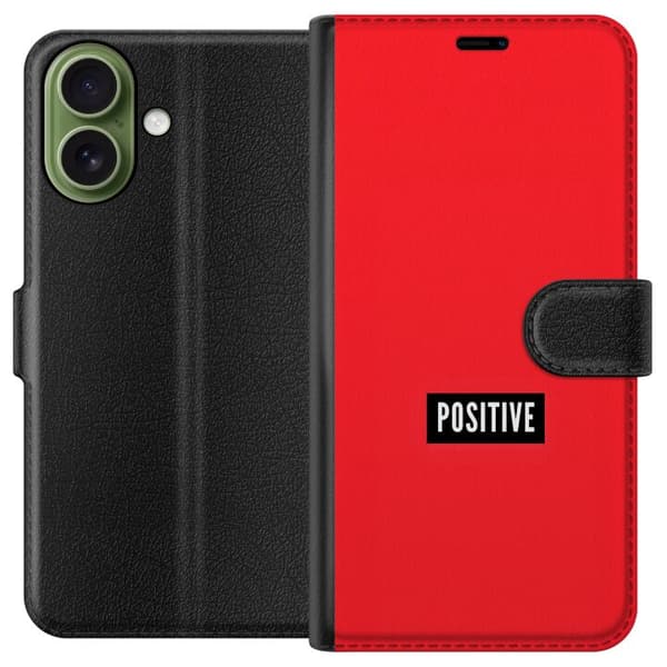 Kompatibelt Plånboksfodral till Apple iPhone 17 Positive text röd