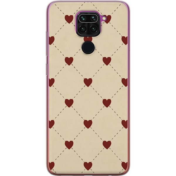 Xiaomi Redmi Note 9 Läpinäkyvä kuori Sydänverkko