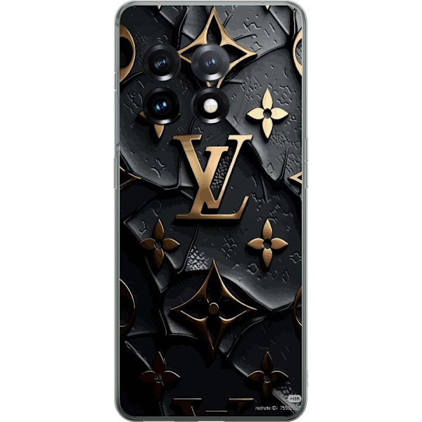 OnePlus 11 Gennemsigtig cover Louis Vuitton Mørk Tilstand Design Sort Luksus Stil Mode Populær Grafisk Mønster Modeikon Luksusmærke