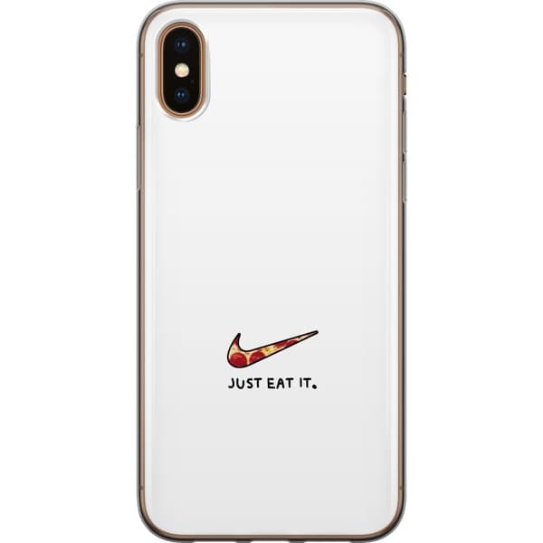 Kompatibelt Mobildeksel til Apple iPhone XS Pizza med Just Eat It hvit