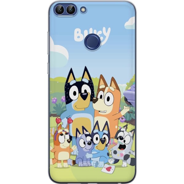 Huawei P smart Genomskinligt Skal Bluey mobilskal med hela familjen i färgglad design