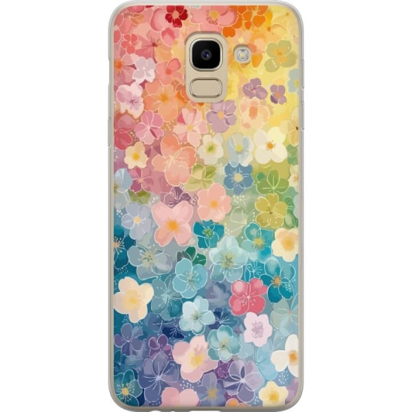Samsung Galaxy J6 Gennemsigtig cover Små blomster