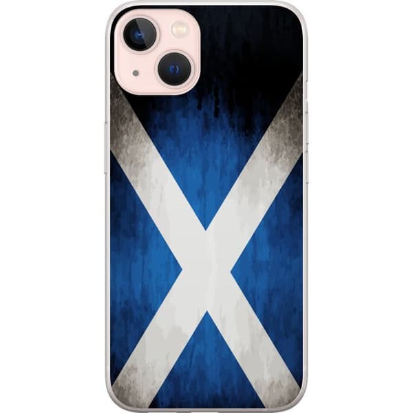 Kompatibelt Mobildeksel til Apple iPhone 13 Skottlands flagg med grunge effekt og blå hvit design blå