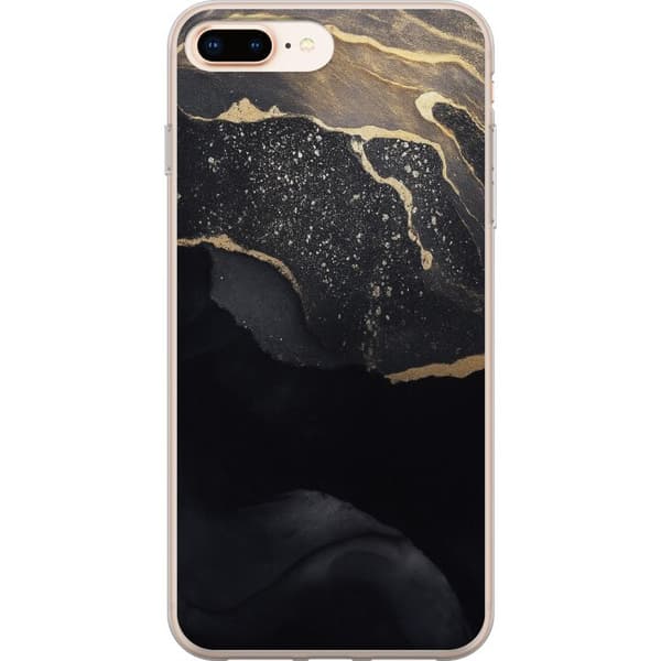 Kompatibelt Mobilskal till Apple iPhone 8 Plus Svart guld abstrakt