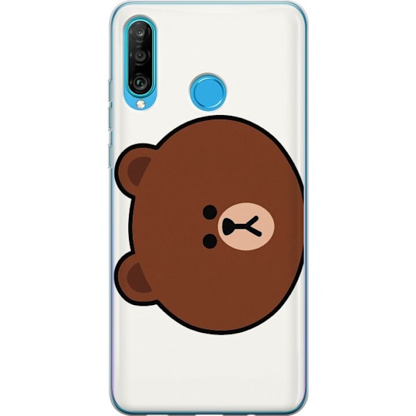 Huawei P30 lite Gennemsigtig cover line friends brown