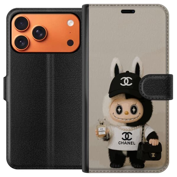 Kompatibel Tegnebogsetui til Apple iPhone 17 Pro Max Sød designerfigur med luksuriøs, modeinspireret stil og elegant tilbehør sort