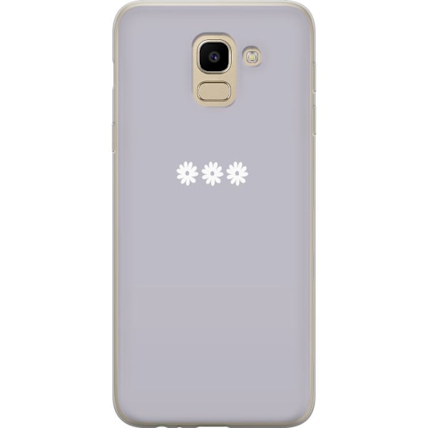 Samsung Galaxy J6 Läpinäkyvä kuori Lila Blomminimalismi - tyylikäs kukkakuva lila taustalla