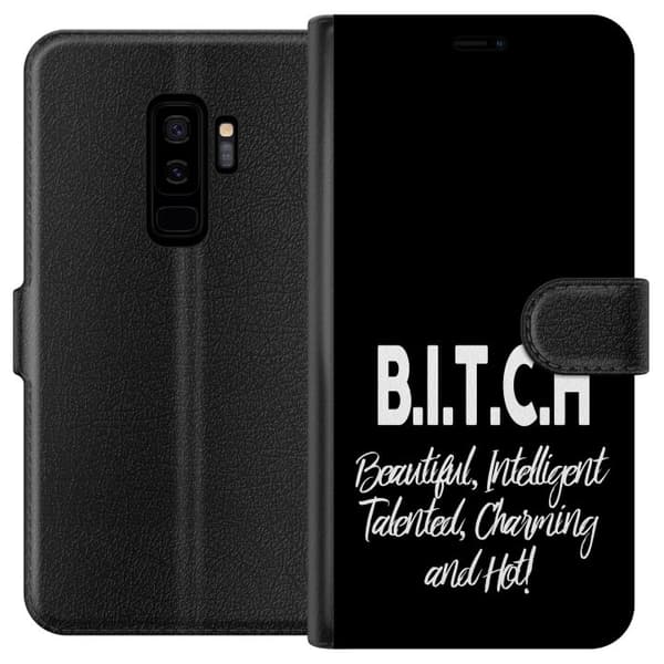 Kompatibel Tegnebogsetui til Samsung Galaxy S9+ Tekst