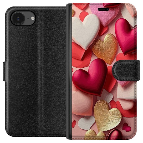 Apple iPhone 16e Lommeboketui Hjerte
