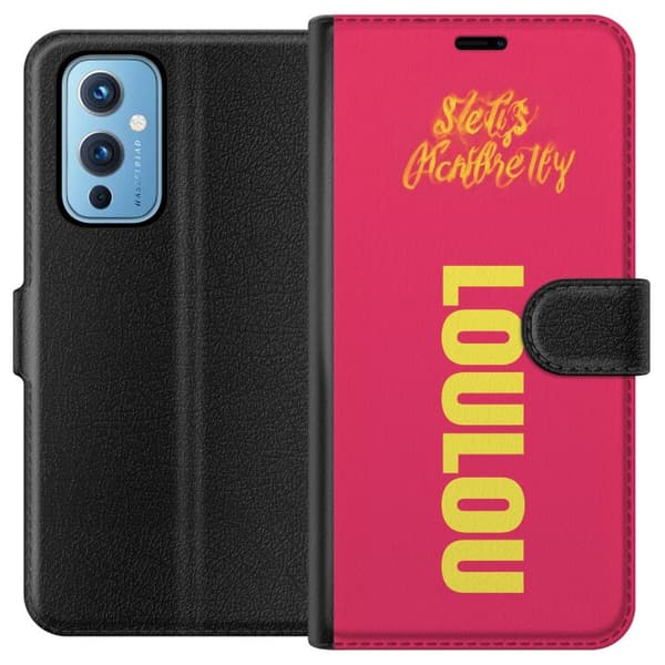 Kompatibelt Plånboksfodral till OnePlus 9 LOL LOL text rosa