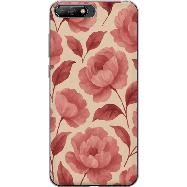 Huawei Y6 (2018) Gennemsigtig cover Roseblomst