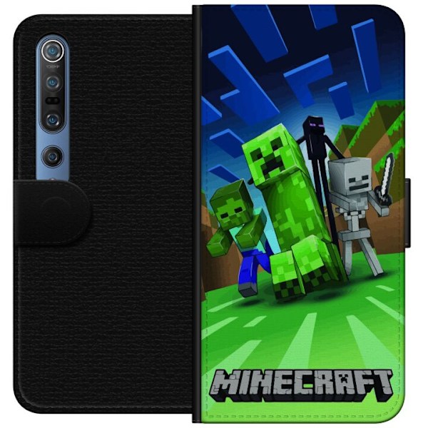 Xiaomi Mi 10 Pro 5G Tegnebogsetui Minecraft Creeper mobilskal i klassisk grön pixelstil