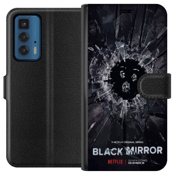 Motorola Edge 20 Pro Lompakkokotelo Black Mirror Sci-Fi Netfli