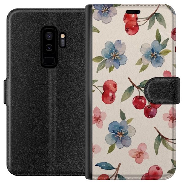 Samsung Galaxy S9+ Tegnebogsetui Bær & Blomster - mønster me