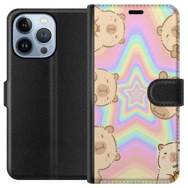 Apple iPhone 13 Pro Lompakkokotelo Kawaii Capybara Galaxy Söpö Anime Eläin Avaruusteema Kawaii Trendi Lahja TikTok-suunnittelu