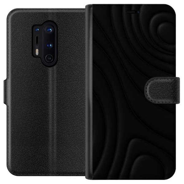 Kompatibel Tegnebogsetui til OnePlus 8 Pro Sorte Bølger