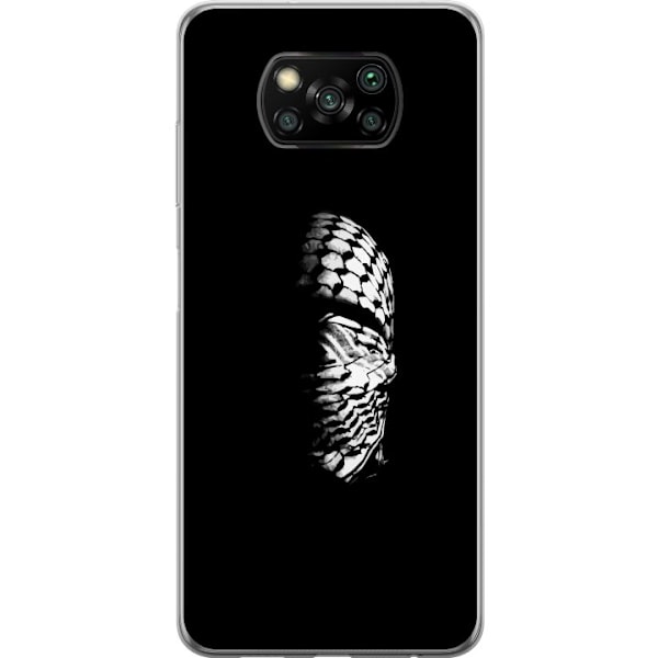 Xiaomi Poco X3 NFC Läpinäkyvä kuori Keffiyeh-kuviointi - klassinen palestiinalainen mustavalkoinen shaali, jolla on kulttuurinen merkitys
