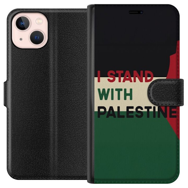 Apple iPhone 13 mini Plånboksfodral Stand with Palestine – solidaritetsdesign med starkt budskap