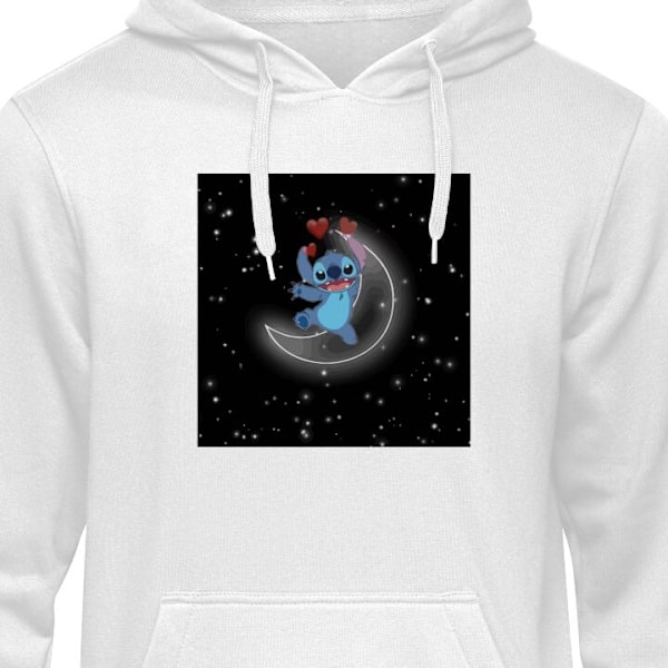 Hoodie til Voksen | Behagelig Hættetrøje Stitch hvid XL