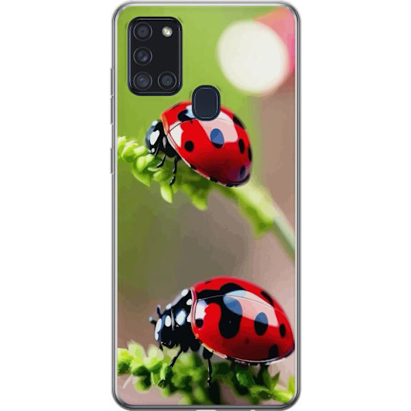 Samsung Galaxy A21s Gennemsigtig cover Ladybug Insekt Held Symbol Naturlig Motiv Populær Grafisk Motiv Dekoration Sommer Tur