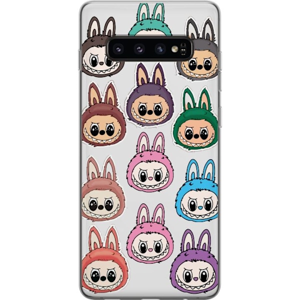 Samsung Galaxy S10 Gennemsigtig cover Labubu Macaron Monster -