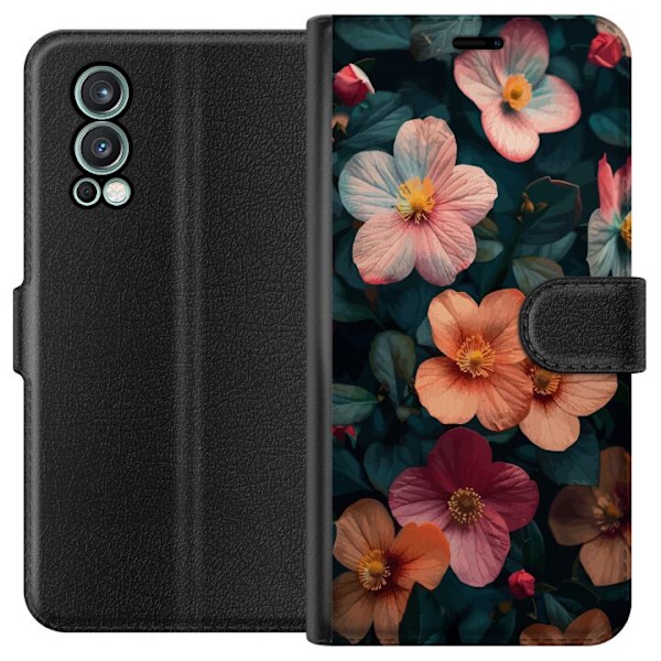 OnePlus Nord 2 5G Tegnebogsetui Blomster