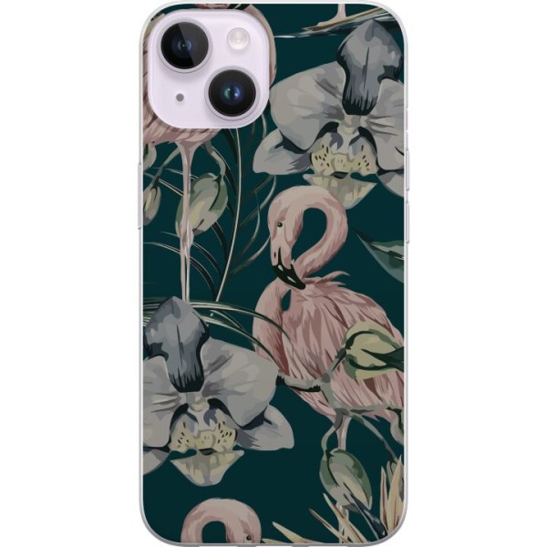Apple iPhone 14 Läpinäkyvä kuori Flamingo