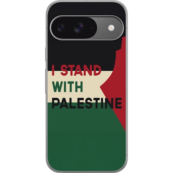 Google Pixel 9 Pro Läpinäkyvä kuori Pysähdy Palestiinan pu