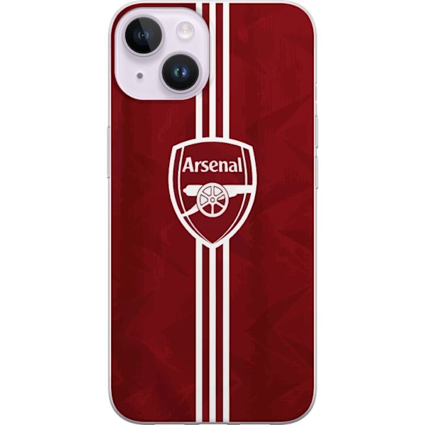 Apple iPhone 15 Läpinäkyvä kuori Arsenal Emblem Jalkapallo Premier League Seuravaakuna Punainen Valkoinen Ikoninen Fanit Lontoo Urheilu Motiivi