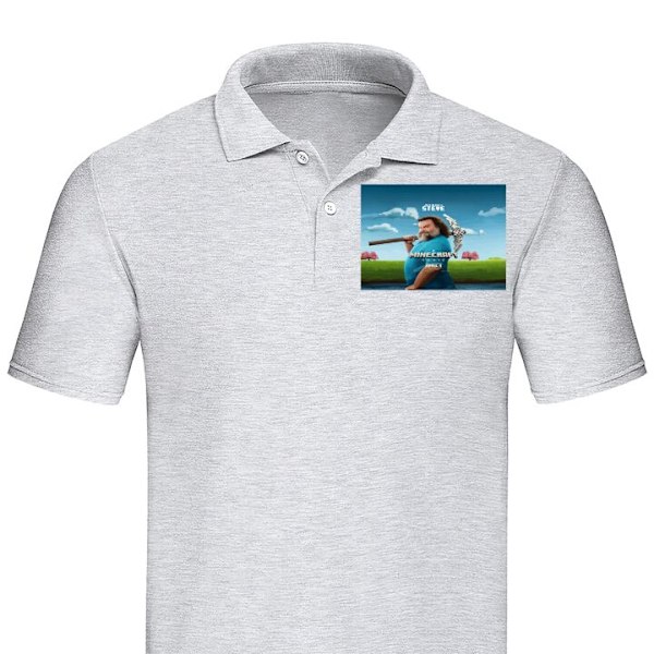 Poloshirt til Voksen | Elegant Poloshirt En Minecraft Film Grå Lille