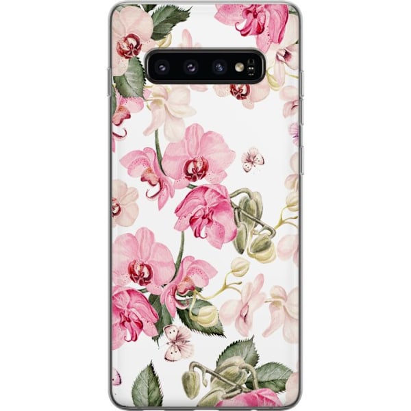Samsung Galaxy S10 Gjennomsiktig deksel Blomster